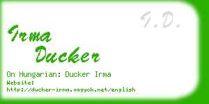 irma ducker business card